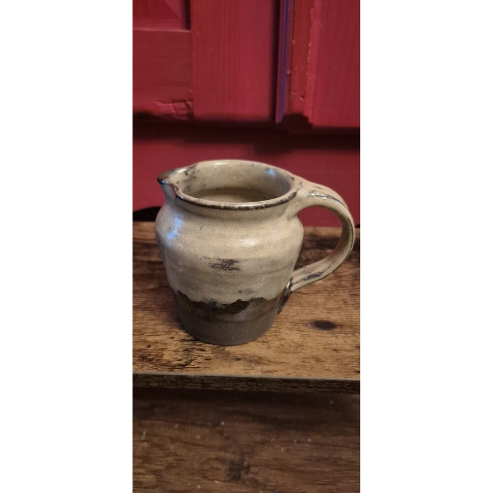 Vintage Studio Pottery Creamer Pitcher Hand Thrown Stoneware Earth Tone 3.5"